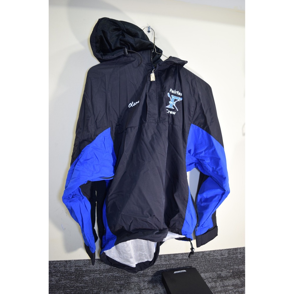 Fairfax VA High School ADULT M Crew Rowing Team 1/4 Zip Jacket‎ Black Blue OLSON